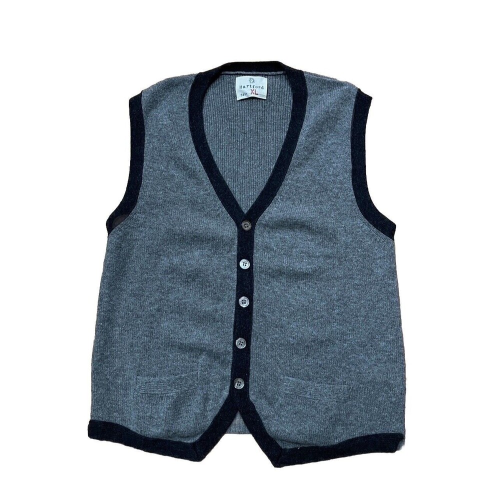 Hartford Luxurious Wool Cashmere Blend Preppy Knit Sweater Vest Mens Size XL EUC